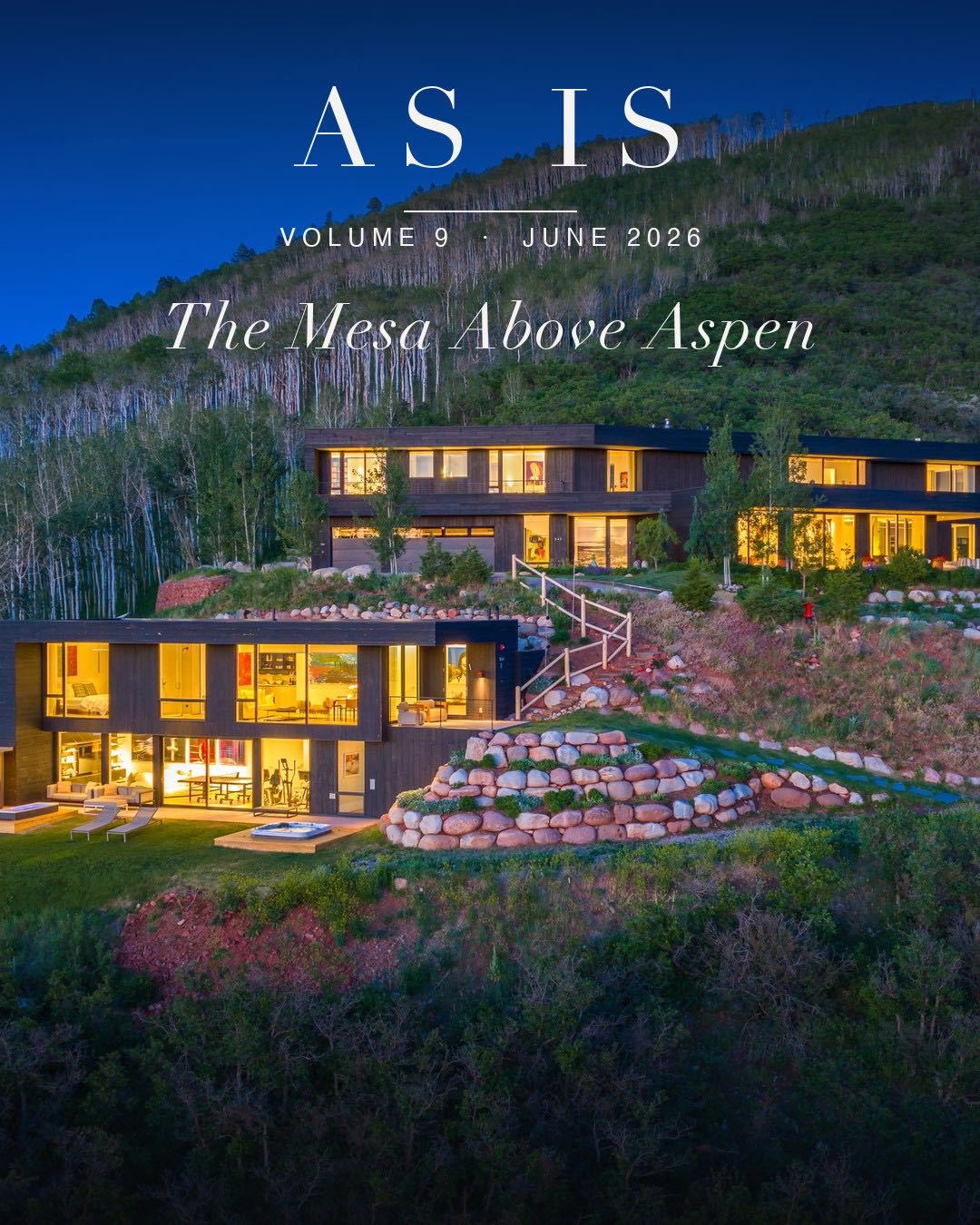 Starwood mesa above Aspen at dusk · the setting of 542 Carroll Drive